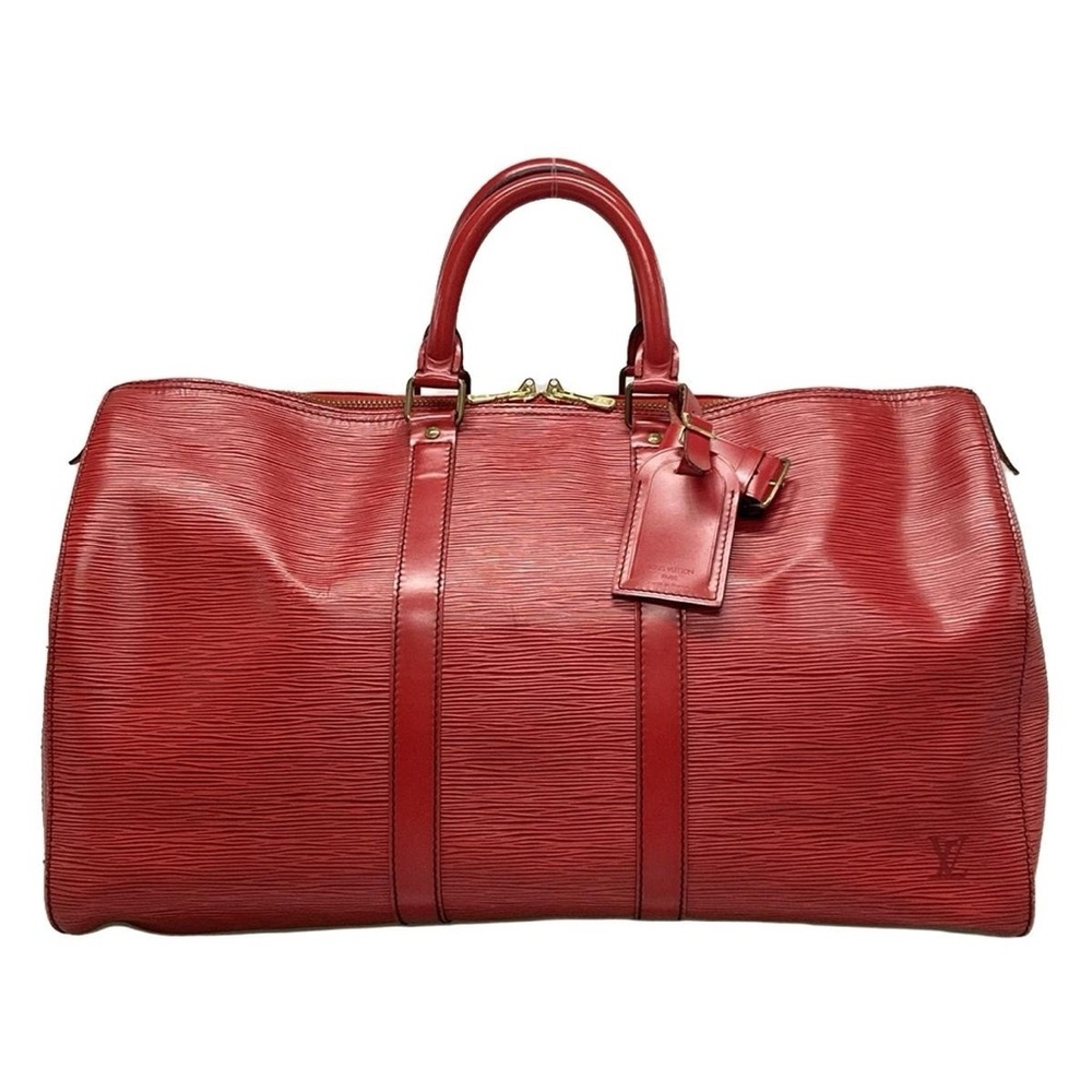 Authentic Louis Vuitton Castilian Red Epi keepall 45 travel unisex duffle bag - Picture 1 of 16